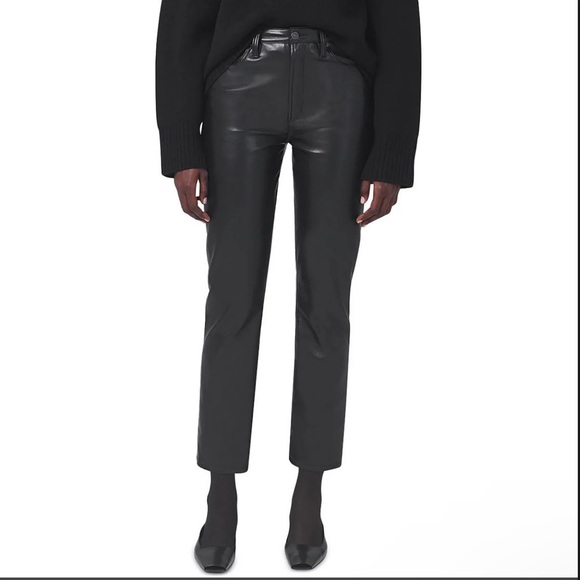 NWT Citizens of Humanity Jolene High Rise Straight Recycled Leather Pants 27 - Picture 3 of 11